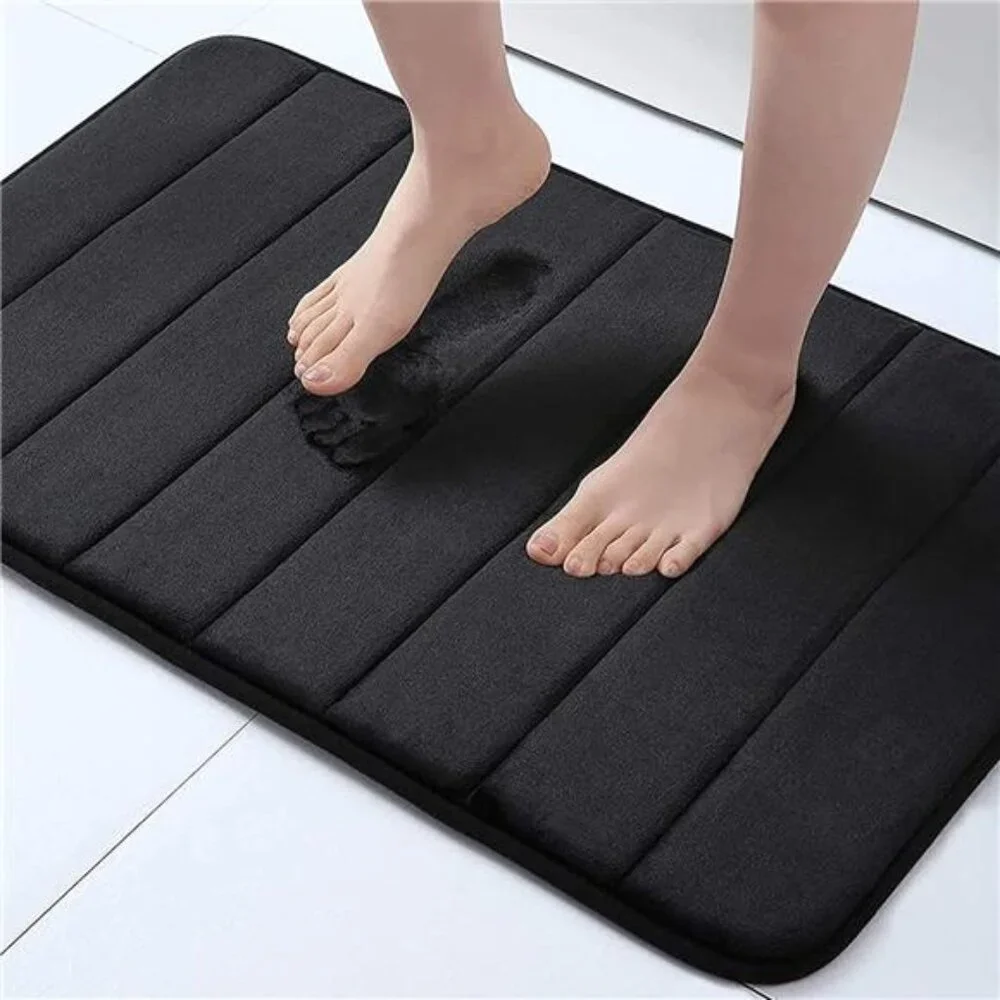 Memory Foam Bath Mat Soft Non Slip Bathroom Rug Water Absorbent Machine Washable
